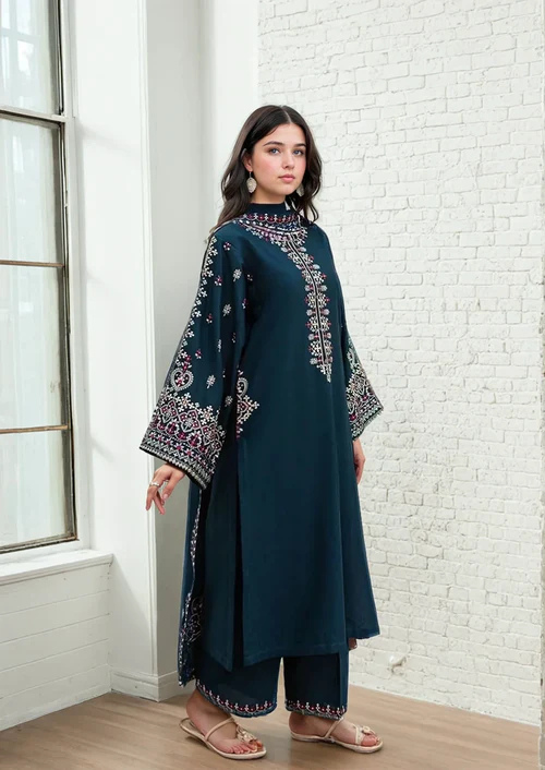 Aadab Embroidered 3-Piece Suit